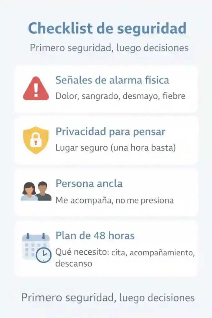 checklist para embarazo inesperado con seguridad y calma