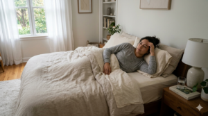 mujer con cólicos durante proceso de aborto con pastillas