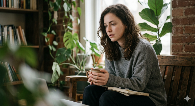 mujer reflexion embarazo duda decision emocional